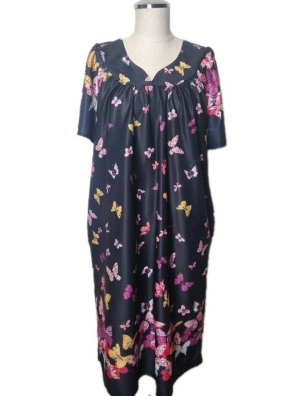 Vintage Anthony Richards Womens House Dress Nightgown Floral Muumuu Size Medium
